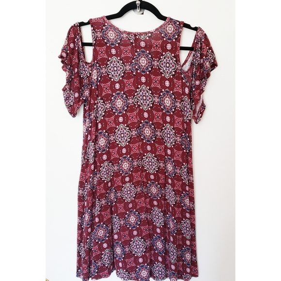 Cold Shoulder Short Sleeved Mini Dress - Picture 2 of 4